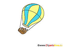 Ballonfahrt im Heissluftballon Clipart, Bild, Cartoon, Comic