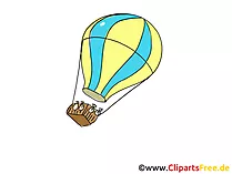 Ballonfahrt im Heissluftballon Clipart, Bild, Cartoon, Comic