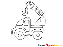 Baukran Zeichnung, Grafik schwarz-weiss, Clipart, Bild