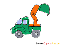 Baumaschine Bagger Clipart, Bild, Cartoon, Comic, Grafik