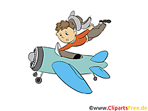 Cartoonflugzeug mit Propeller Clipart, Bild, Illustration