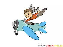 Cartoonflugzeug mit Propeller Clipart, Bild, Illustration