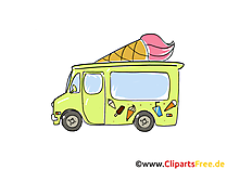 Eis Verkauf Wagen Clipart, Bild, Cartoon, Comic, Grafik