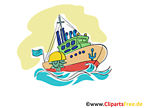 Fischerboot Clipart, Bild, Cartoon, Grafik