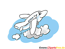 Flugzeug Comic Clipart, Bild, Illustration