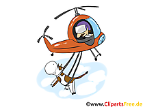 Hubschrauber Cartoon Bild, Clipart, Illustration