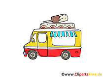 Kirmes-Verkaufswagen Clipart, Bild, Cartoon, Comic, Grafik