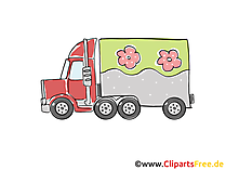 Lastkraftwagen Clipart, Bild, Cartoon, Comic, Grafik