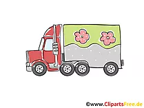 Lastkraftwagen Clipart, Bild, Cartoon, Comic, Grafik