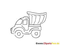 LKW gebraucht Zeichnung, Grafik schwarz-weiss, Clipart, Bild