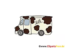 Milch Wagen Clipart, Bild, Cartoon, Comic, Grafik