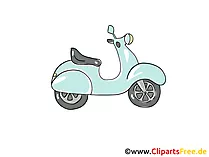 Mofa Clipart, Bild, Cartoon, Comic, Grafik