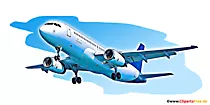 Passagierflugzeug hebt ab Illustration, Bild, Digital Art