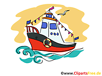 Schleppboot Clipart, Bild, Cartoon, Grafik kostenlos