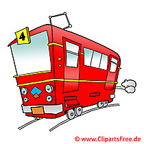 Strassenbahn Bild, Cartoon, Clipart, Grafik, Illustration