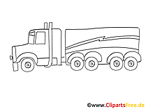 Truck Zeichnung, Grafik schwarz-weiss, Clipart, Bild