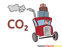 C02 bei Autos Stock Illustration, Bild, Clipart