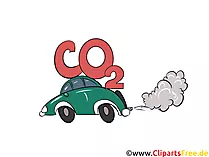 CO2 Ausstoß bei Autos Illustration, Bild, Grafik
