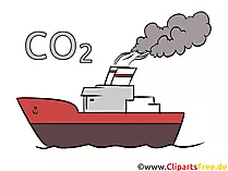 Co2 Ausstoß bei Schiffen Stock Illustration, Clipart, Bild