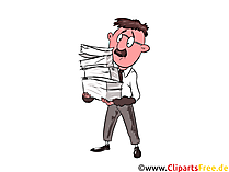 Buchhalter im Stress Clipart, Bild, Illustration, Grafik