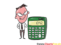 Buchhalter mit Rechner Clipart, Bild, Illustration, Grafik