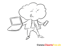 Cloud-Computing Clipart, Illustration, Cartoon