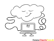 Cloud Computing Clipart schwarz-weiss