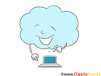 Daten speichern im Cloud Clipart, Illustration, Cartoon