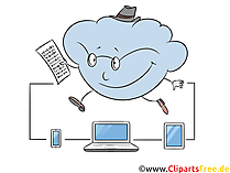 Datenspeicherung im Cloud Clipart, Bild, Illustration