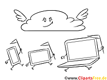 Schwarz-weiss Clipart Cloud-Computing