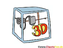 3D Drucker Illustration, Bild, Clipart, Grafik