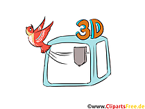 Dreidimensionaler Druck 3D Illustration, Cartoon, Comic, Clip Art