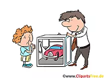 Industrielle 3D Drucker in der Automobilindustrie Clipart, Illustration, Bild