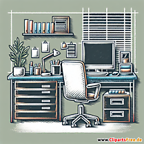 Clipart Office zu Hause