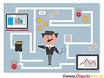 Clip Art StartUp, Fintech, Geldtransfer im Internet