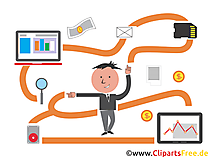 Geldüberweisung, Bezahlung im Web Clipart, Illustration, Grafik gratis