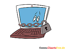Laptop mit Kette und Schloss Clipart Computer-Sicherheit