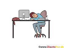 Müde vor Arbeit Clipart, Bild, Illustration
