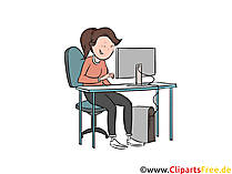 Praktikum in einer IT-Firma Clipart, Bild, Illustration