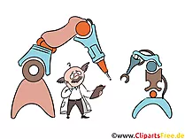 Moderne Robotertechnik, Produktion, Automatisierung Clipart, Grafik, Illustration