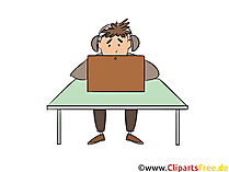 Student chattet im Internet Clipart, Bild, Illustration