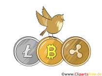 Bitcoin und Altcoins Clipart