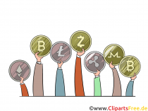 Krypto Coins Bild, Grafik, Clipart