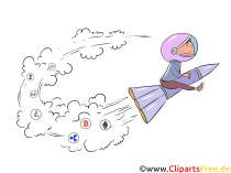 Krypto ist eine Rakete Clipart, Illustration