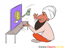Kryptoinvetor arbeitet im Internet Clipart, Illustration, Bild