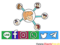 Chatten mit Freunden im Internet Clipart, Bild