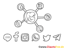 Schwarz-weisses Clipart Profil
