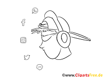 Schwarz weisse Grafik Teenager online