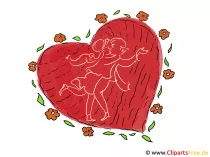 Kartolina Zemra për Ditën e Shën Valentinit - Clipart