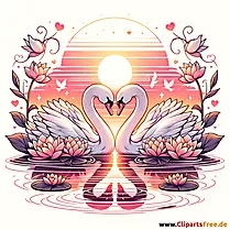 Schwäne schöne Illustration im PNG-Format